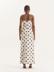 4th & Reckless Cream Polka Dot Printed Linen Blend Corset - Image 3 of 5