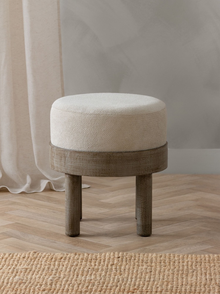 Yard Ecru Ebbett Wooden Footstool - Image 2 of 4