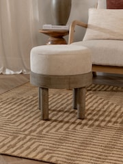 Yard Ecru Ebbett Wooden Footstool - Image 3 of 4