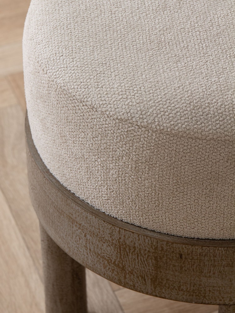 Yard Ecru Ebbett Wooden Footstool - Image 4 of 4