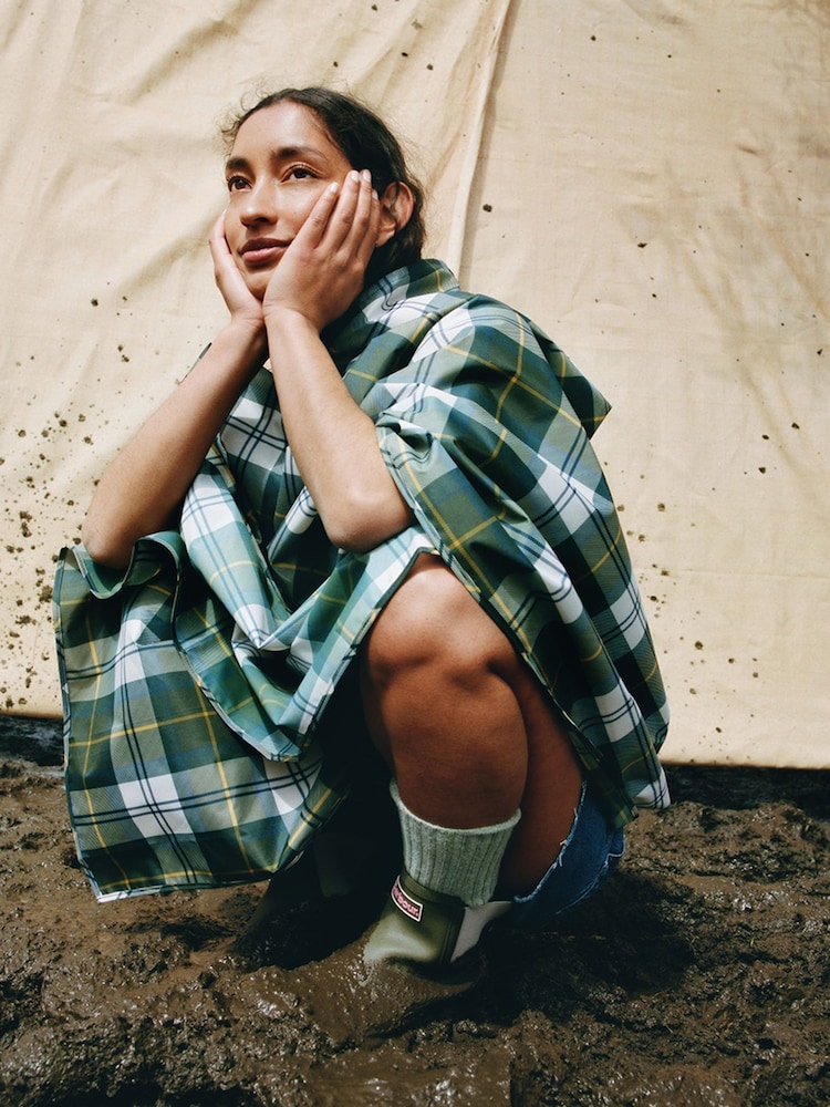 ®Barbour פונצ'ו עמיד בגשם בדוגמת משבצות סקוטית - תמונה 2 מתוך 5