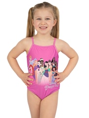 Character Pink Disney Princess Ariel Moana Cinderella And Rapunzel Print Swimsuit - Image 3 of 8