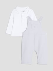 River Island Blue Baby Boys Dungarees Outfit - Image 1 of 5