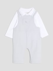 River Island Blue Baby Boys Dungarees Outfit - Image 3 of 5