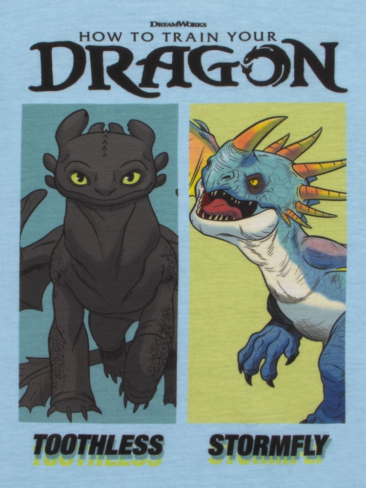 Character Blue How To Train Your Dragon Toohtless And Storm Fly Print Short Pyjamas - Image 3 of 12