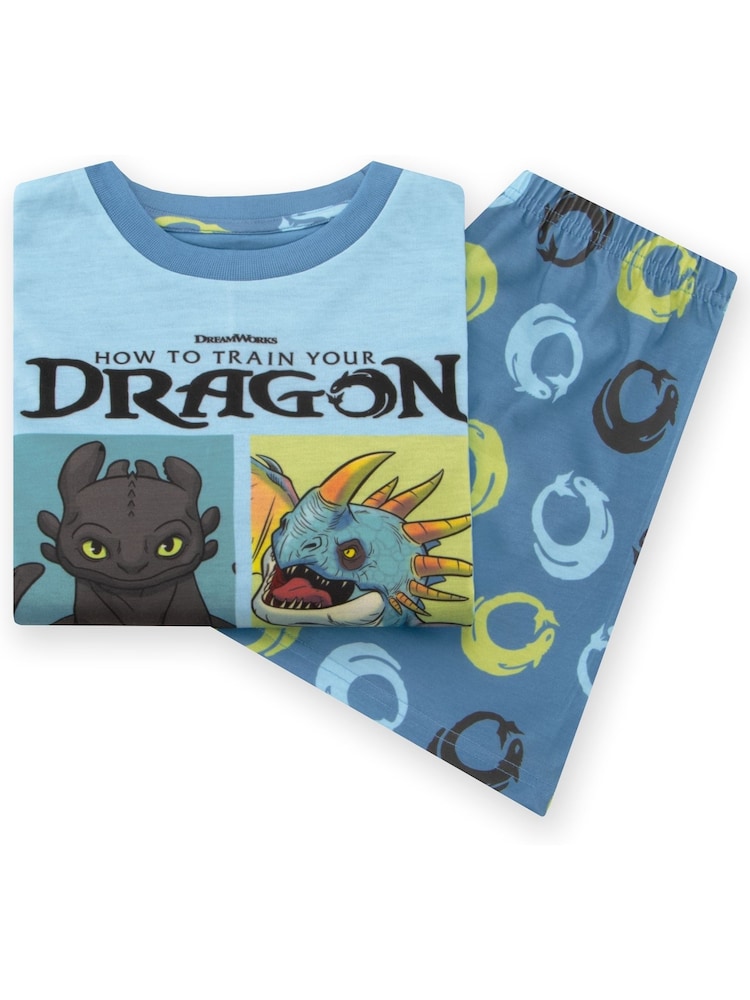 Character Blue How To Train Your Dragon Toohtless And Storm Fly Print Short Pyjamas - Image 6 of 12