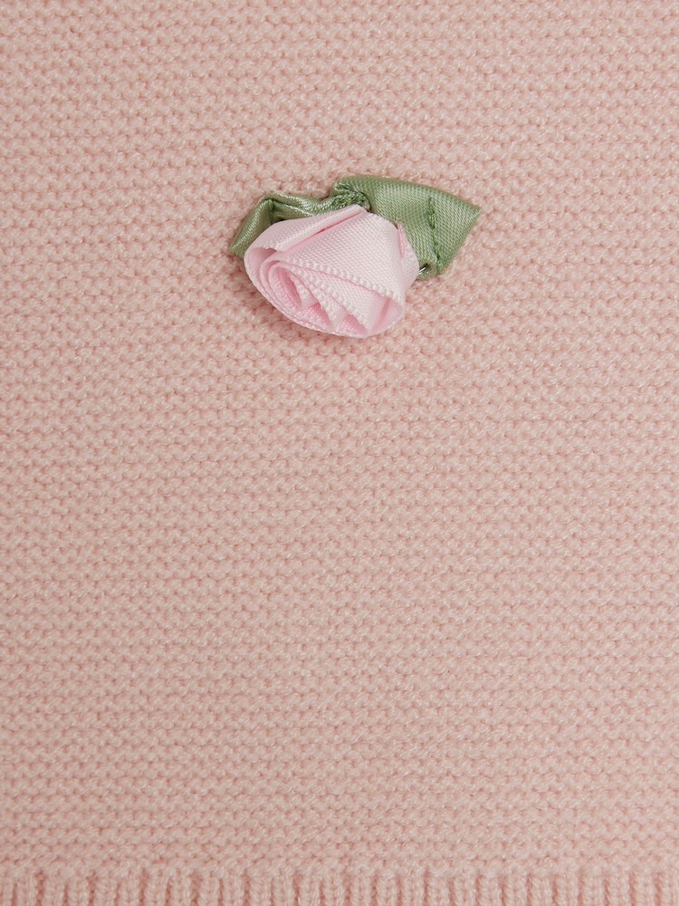 River Island Pink Baby Girls Rose Bud Jumper Set - Image 4 of 4