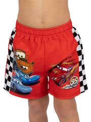 Character Red Disney Cars Lightning McQueen Print Swim Shorts - Image 6 of 9