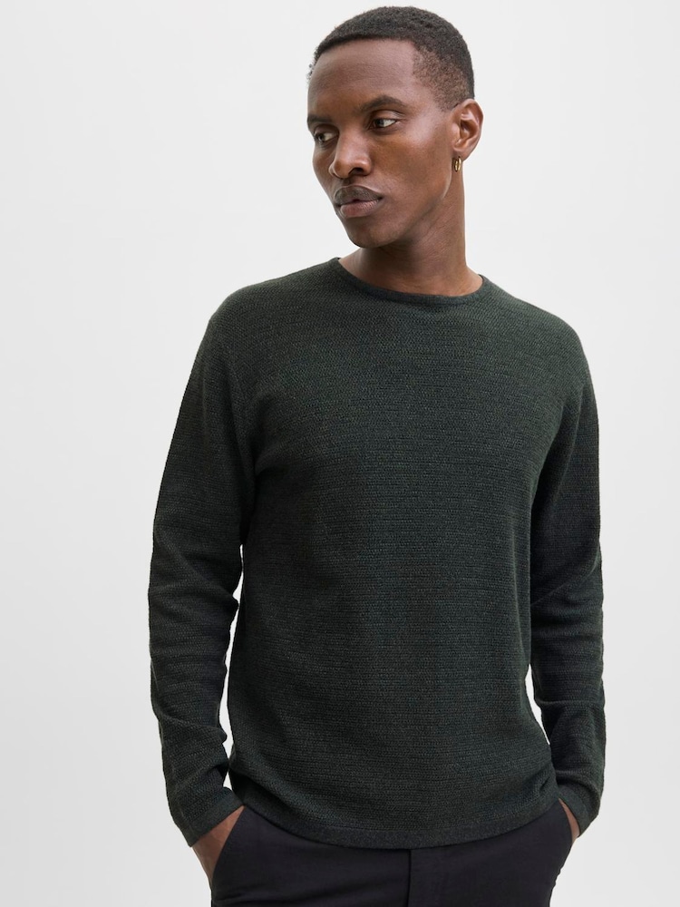 JACK & JONES Green Relaxed Fit Crew Neck Knitted Jumper - Image 2 of 7