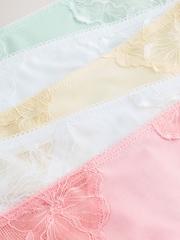 Peach Pink High Leg Modal & Lace Knickers 5 Pack - Image 11 of 12