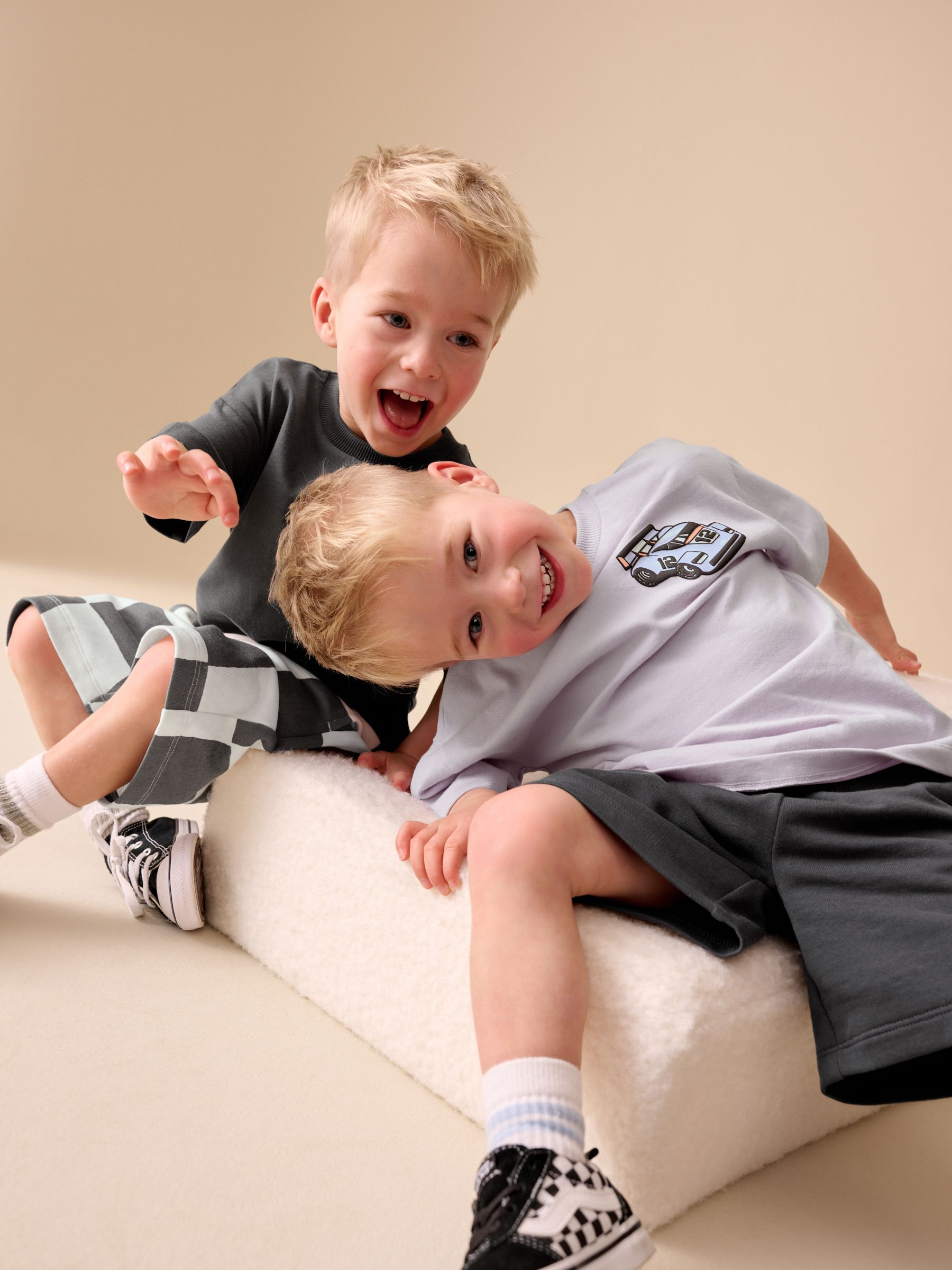 Buy Charcoal Grey/Lilac Short Sleeve T-Shirt and Shorts Set 2 Pack