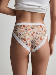 Fruit Print High Leg Mesh and Lace Knickers 3 Pack - Image 9 of 10