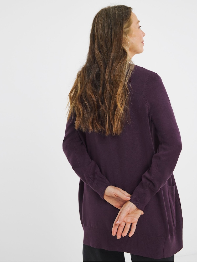 JD Williams Purple Longline Edge To Edge Cardigan - Image 2 of 4 JD Williams Purple Longline Edge To Edge Cardigan - Image 2 of 4
