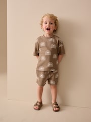 Brown Sun Short Sleeve All-Over Print T-Shirt and Shorts Set (3mths-7yrs) - Image 2 of 8