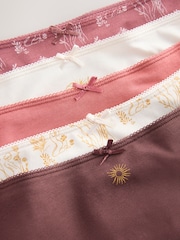 Bordeauxrød - Cotton Rich Knickers 5 Pakke - Billede 7 af 8