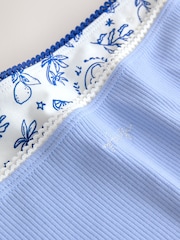 Azul - Pack de 3 braguitas de algodón y encaje - Imagen 5 de 6