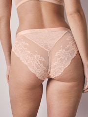Cream/Lilac/Peach High Leg Lace Trim Knickers 3 Pack - Image 3 of 10