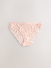 Cream/Lilac/Peach High Leg Lace Trim Knickers 3 Pack - Image 6 of 10