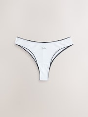 Black/White Brazilian Cotton And Lace Knickers 3 Pack - Image 3 of 6