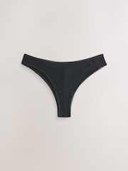 Black/White Brazilian Cotton And Lace Knickers 3 Pack - Image 4 of 6