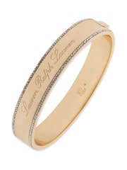 Lauren Ralph Lauren Gold Gold Tone Script Bangle with Crystal Detailing - Image 1 of 1
