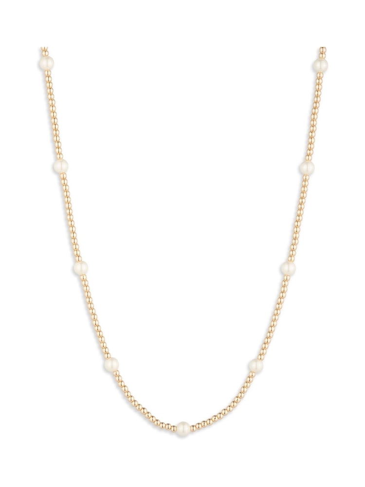 Lauren Ralph Lauren Gold Tone 16" Station Pearl Collar Necklace - Image 1 of 3 Lauren Ralph Lauren Gold Tone 16" Station Pearl Collar Necklace - Image 1 of 3