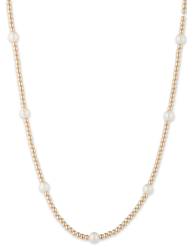 Lauren Ralph Lauren Gold Tone 16" Station Pearl Collar Necklace - Image 2 of 3