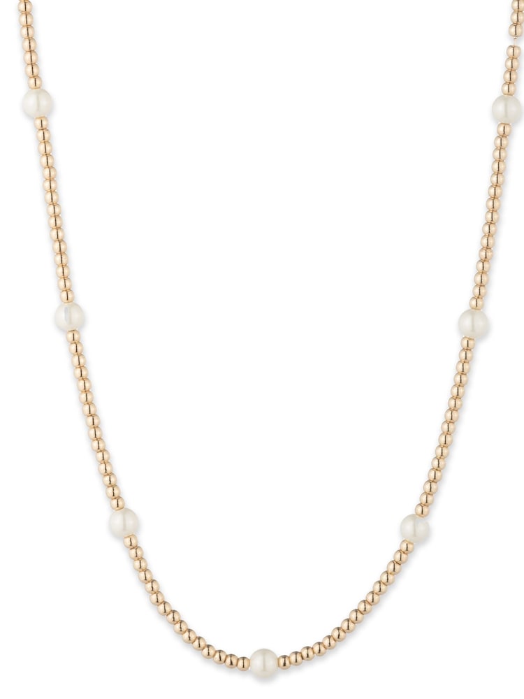 Lauren Ralph Lauren Gold Tone 16" Station Pearl Collar Necklace - Image 2 of 3 Lauren Ralph Lauren Gold Tone 16" Station Pearl Collar Necklace - Image 2 of 3