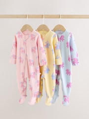 ピンク / イエロー - キャラクター ツーウェイジップ ベビー パジャマ 3 枚組（0か月～2歳） - 画像 1 / 13