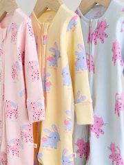 ピンク / イエロー - キャラクター ツーウェイジップ ベビー パジャマ 3 枚組（0か月～2歳） - 画像 10 / 13