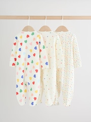 Blue/White Two Way Zip Baby Sleepsuit 3 Pack (0mths-2yrs) - Image 2 of 13