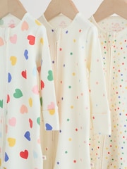 Blue/White Two Way Zip Baby Sleepsuit 3 Pack (0mths-2yrs) - Image 7 of 13