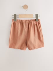 Rust Orange/Yellow/Stripe Linen Blend Shorts 3 Pack (3mths-7yrs) - Image 3 of 7