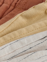 Rust Orange/Yellow/Stripe Linen Blend Shorts 3 Pack (3mths-7yrs) - Image 5 of 7