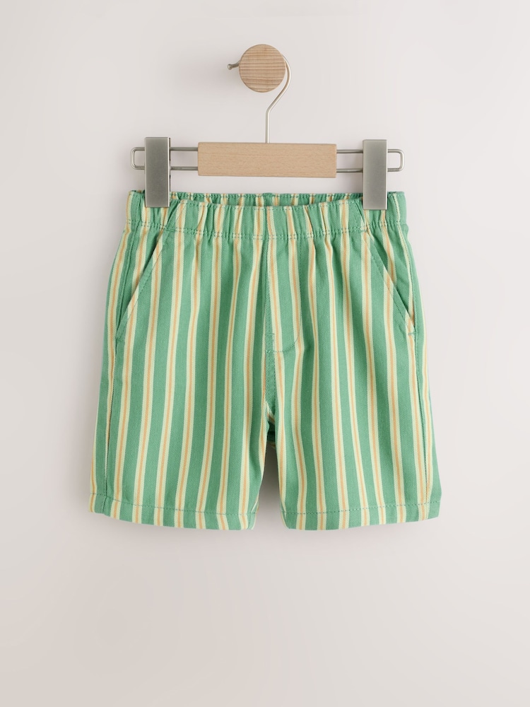 Green Stripe Pull On Jorts Shorts (3mths-7yrs) - Image 1 of 4