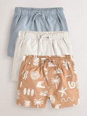 Blue/Neutral/Orange - 拉链短裤 3 包（3个月-7年） - 8的图像1｝