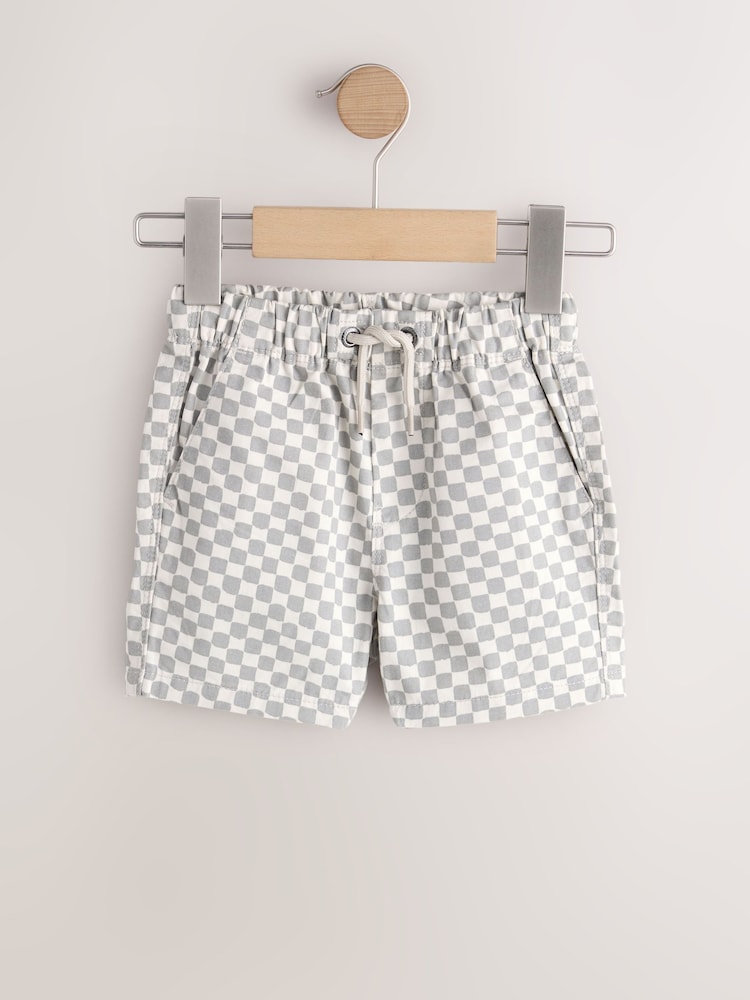 Neutral Checkerboard Pull On Shorts (3mths-7yrs) - Image 1 of 4 Neutral Checkerboard Pull On Shorts (3mths-7yrs) - Image 1 of 4