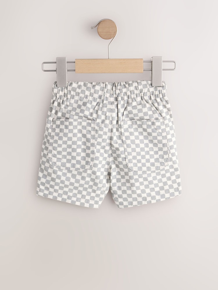 Neutral Checkerboard Pull On Shorts (3mths-7yrs) - Image 2 of 4 Neutral Checkerboard Pull On Shorts (3mths-7yrs) - Image 2 of 4