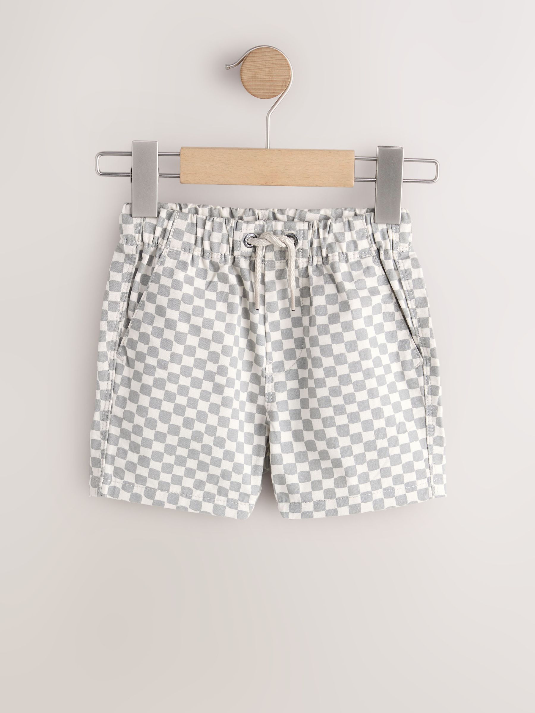 Buy Neutral Checkerboard Pull On Shorts (3mths-7yrs) from Next USA