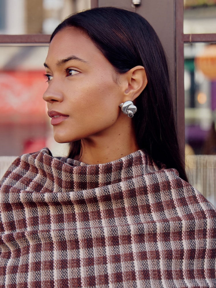 Missoma Silver Tone Lucy Williams Knot Oversized Stud Earrings - Image 3 of 3