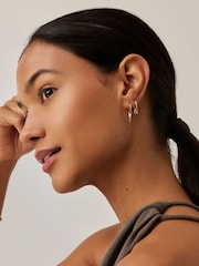 Missoma Gold Tone Tennis Charm Mini Hoop Earrings - Image 5 of 6