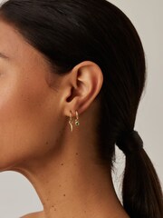 Missoma Gold Tone Tennis Charm Mini Hoop Earrings - Image 6 of 6