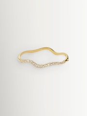 Missoma Gold Tone Molten Snow Ripple Hinged Bangle - Image 1 of 4