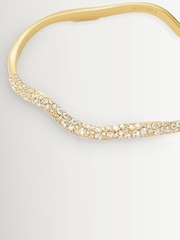 Missoma Gold Tone Molten Snow Ripple Hinged Bangle - Image 3 of 4