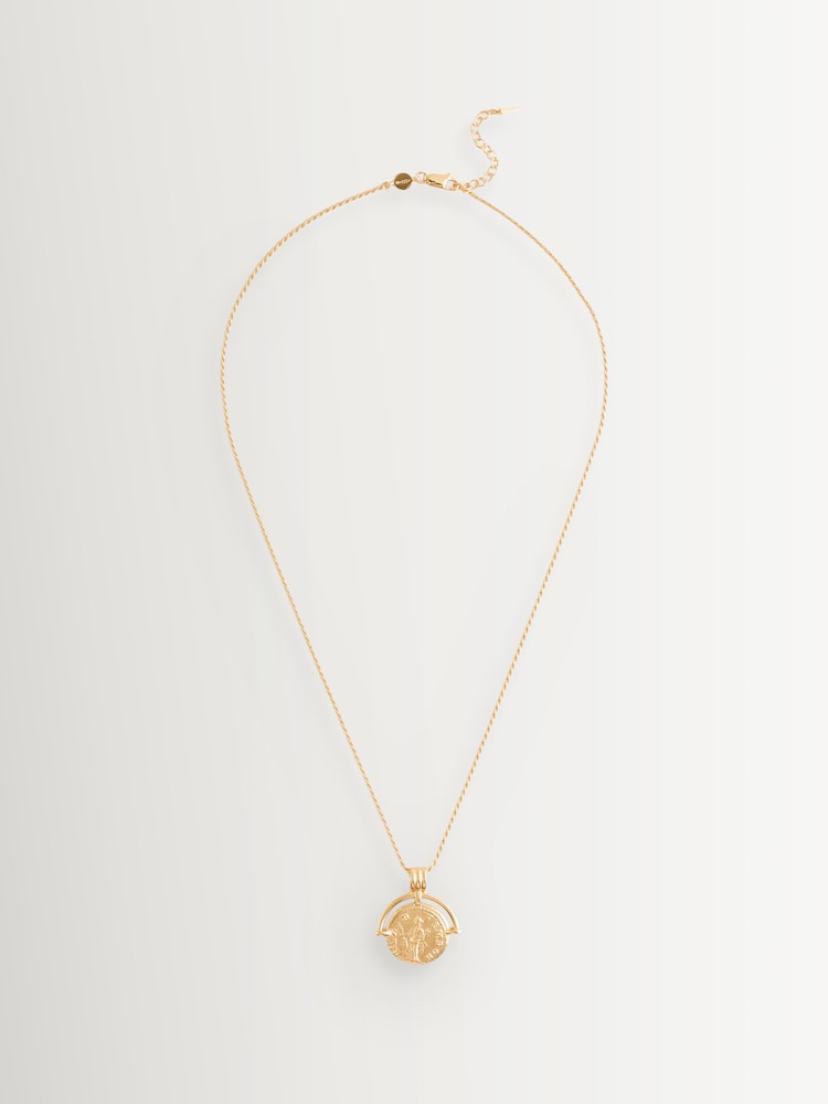 Missoma Gold Tone Lucy Williams Medium Roman Arc Coin Pendant Necklace - Image 2 of 4
