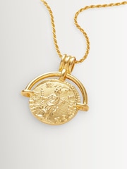 Missoma Gold Tone Lucy Williams Medium Roman Arc Coin Pendant Necklace - Image 4 of 4