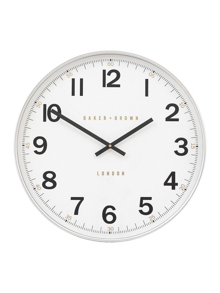 Gallery Home Chrome Whitmore Wall Clock 50cm - Image 1 of 5