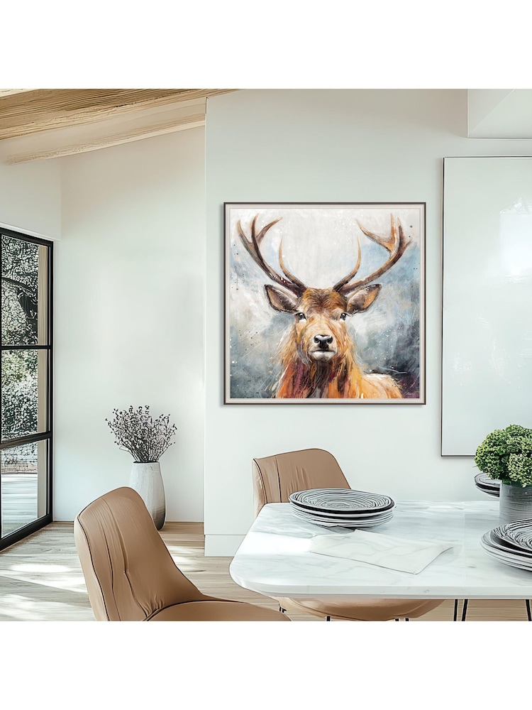 Art Marketing Blue Brown Looking On Wall Art - Image 1 of 4