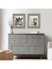 Art Marketing Set of 2 Brown Grey Eey and Ore and Abe and Lincoln Wall Art - Image 1 of 4