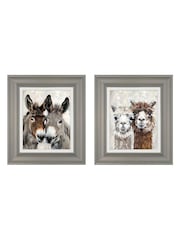 Art Marketing Set of 2 Brown Grey Eey and Ore and Abe and Lincoln Wall Art - Image 4 of 4